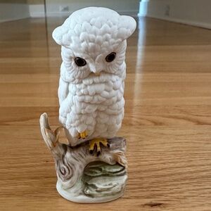 Cybis White Owl on Branch 4 1/2" High